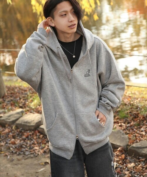 ジップファイブ（ZIP FIVE）/KANGOL ワンポイントロゴ 裏起毛ジップアップパーカーの通販は 6,490円