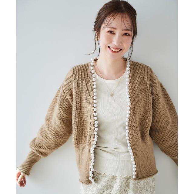 ルクールブラン（le．coeur blanc）/パールツキアゼアミカーディガン