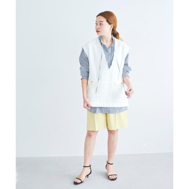 ルクールブラン（le．coeur blanc）/ツイルストレッチハーフパンツの