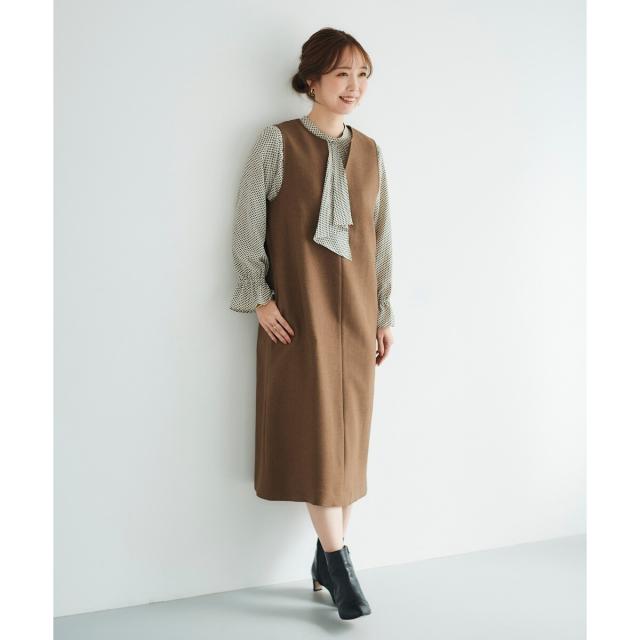 ルクールブラン（le．coeur blanc）/《手洗い可能》キカプリントスカーフタイブラウス