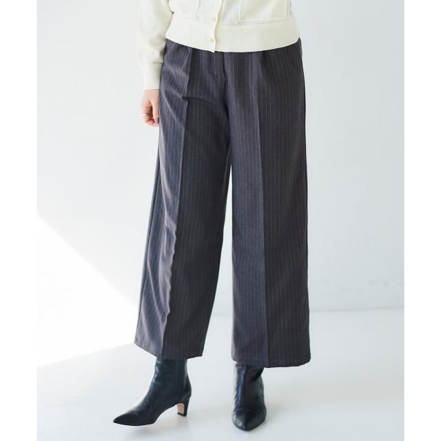 ルクールブラン（le．coeur blanc）/タックワイドセンタープレスパンツ