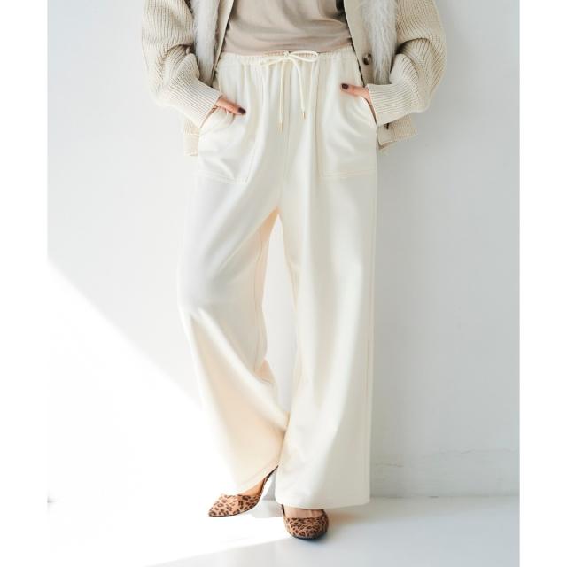 ルクールブラン（le．coeur blanc）/《手洗い可能》コスミカルウォームイージーワイドパンツ