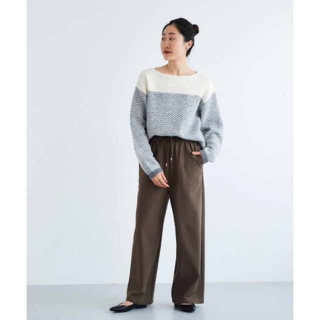 ルクールブラン（le．coeur blanc）/《手洗い可能》コスミカルウォームイージーワイドパンツ