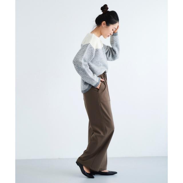 ルクールブラン（le．coeur blanc）/《手洗い可能》コスミカルウォームイージーワイドパンツ
