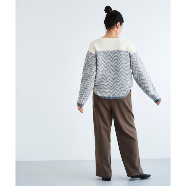 ルクールブラン（le．coeur blanc）/《手洗い可能》コスミカルウォームイージーワイドパンツ