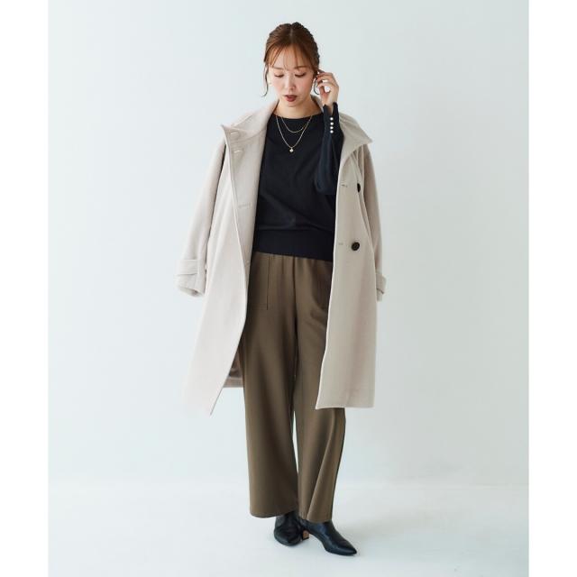 ルクールブラン（le．coeur blanc）/《手洗い可能》コスミカルウォームイージーワイドパンツ