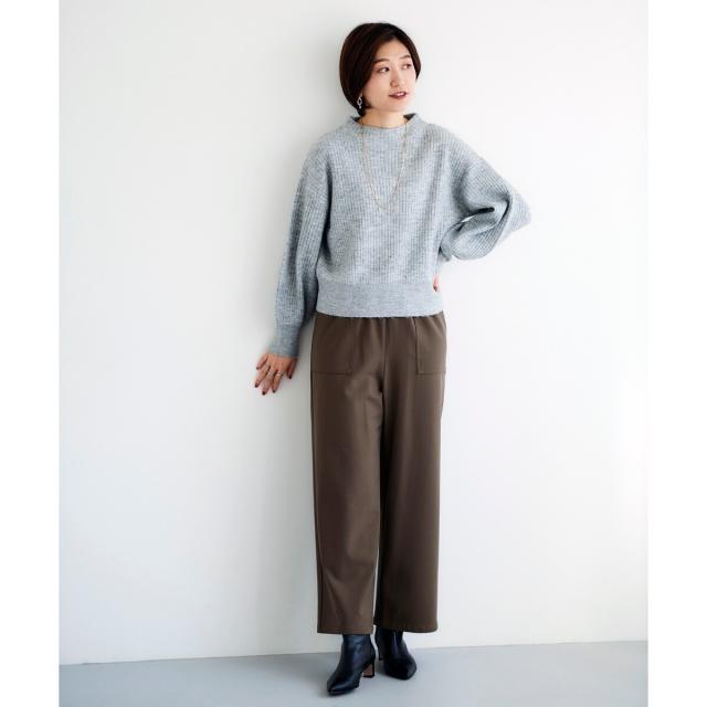 ルクールブラン（le．coeur blanc）/《手洗い可能》コスミカルウォームイージーワイドパンツ