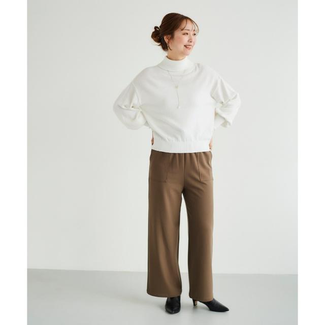 ルクールブラン（le．coeur blanc）/《手洗い可能》コスミカルウォームイージーワイドパンツ