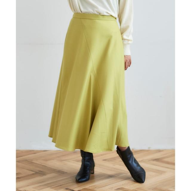 ルクールブラン（le．coeur blanc）/《手洗い可能》カシミヤタッチフレアスカート