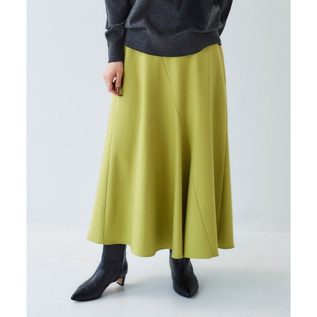 ルクールブラン（le．coeur blanc）/《手洗い可能》カシミヤタッチフレアスカート