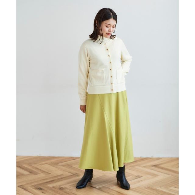 ルクールブラン（le．coeur blanc）/《手洗い可能》カシミヤタッチフレアスカート