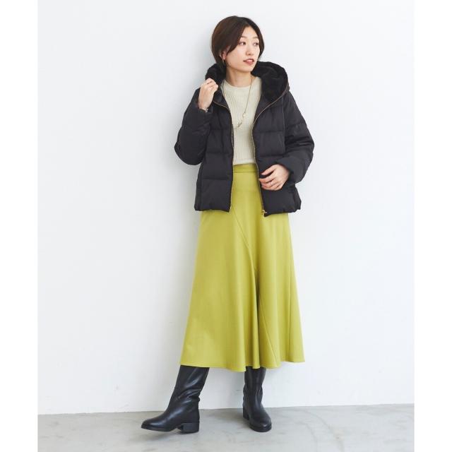 ルクールブラン（le．coeur blanc）/《手洗い可能》カシミヤタッチフレアスカート