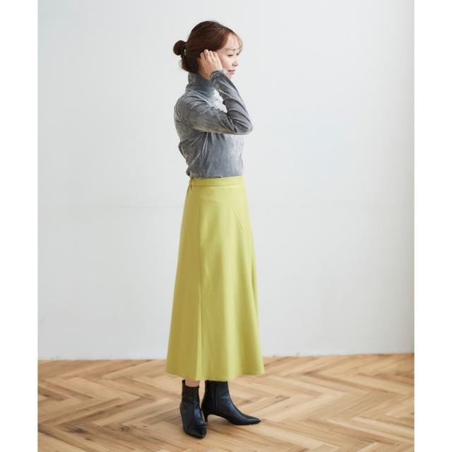 ルクールブラン（le．coeur blanc）/《手洗い可能》カシミヤタッチフレアスカート