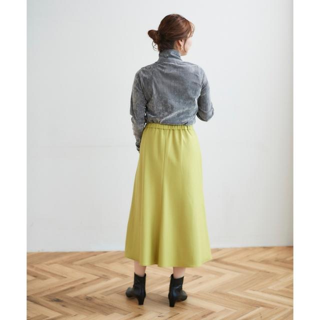 ルクールブラン（le．coeur blanc）/《手洗い可能》カシミヤタッチフレアスカート