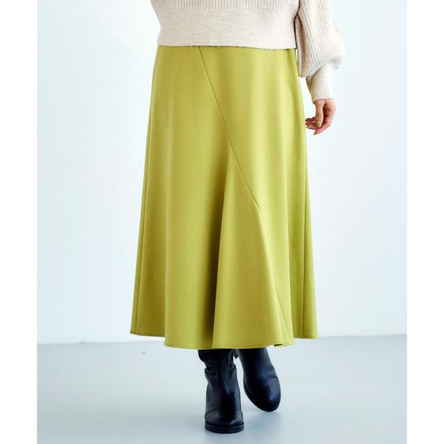 ルクールブラン（le．coeur blanc）/《手洗い可能》カシミヤタッチフレアスカート