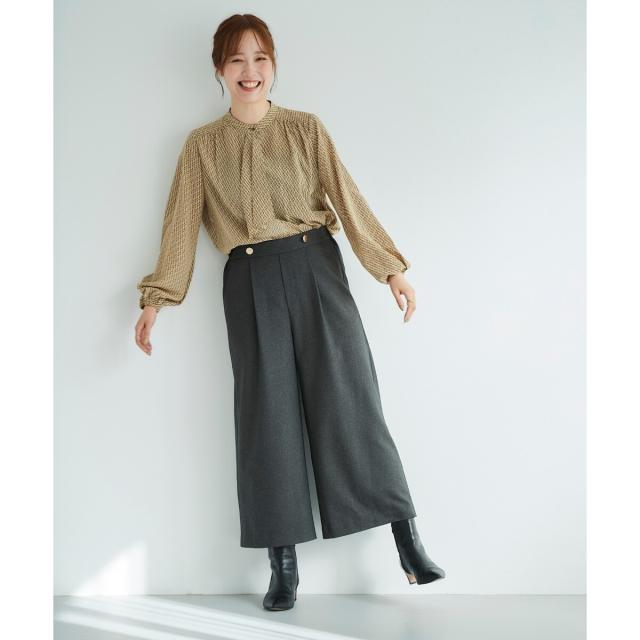 ルクールブラン（le．coeur blanc）/《手洗い可能》デシンキカプリントスカーフタイブラウス