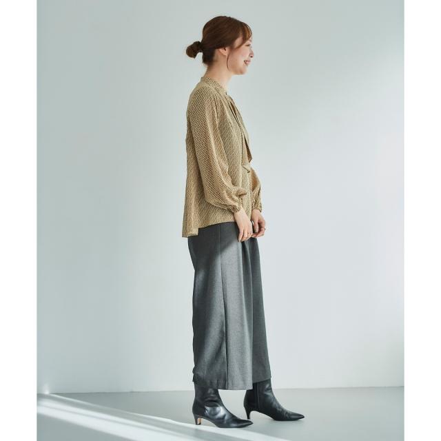 ルクールブラン（le．coeur blanc）/《手洗い可能》デシンキカプリントスカーフタイブラウス