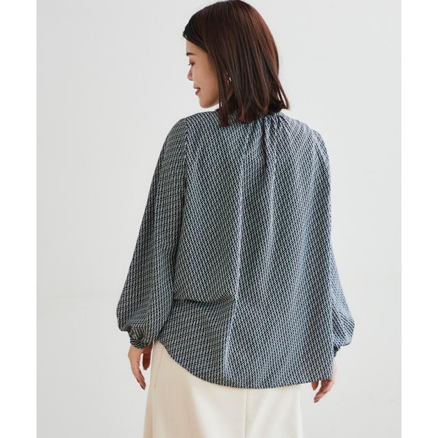 ルクールブラン（le．coeur blanc）/《手洗い可能》デシンキカプリントスカーフタイブラウス