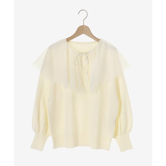 ルクールブラン（le．coeur blanc）/《WEB限定アイテム》チュールケープ付き2wayニット