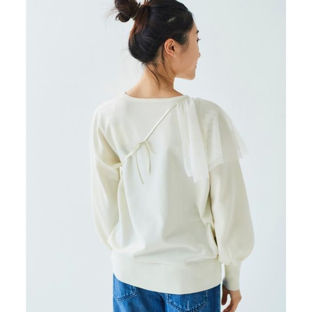 ルクールブラン（le．coeur blanc）/《WEB限定アイテム》チュールケープ付き2wayニット