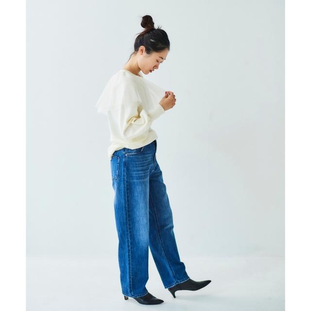 ルクールブラン（le．coeur blanc）/《WEB限定アイテム》チュールケープ付き2wayニット