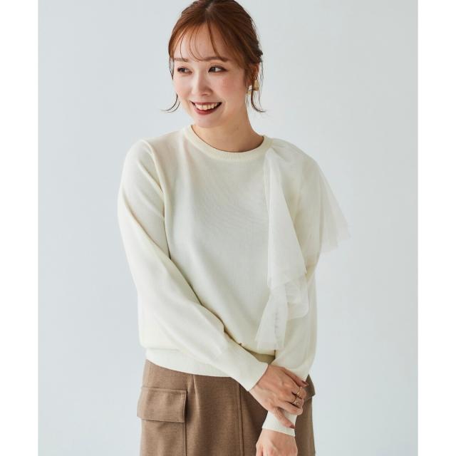 ルクールブラン（le．coeur blanc）/《WEB限定アイテム》アシメチュールニット