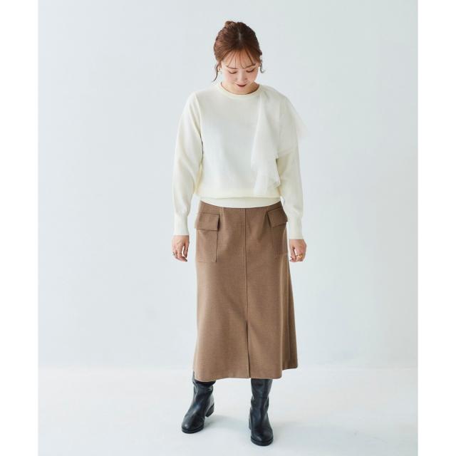 ルクールブラン（le．coeur blanc）/《WEB限定アイテム》アシメチュールニット