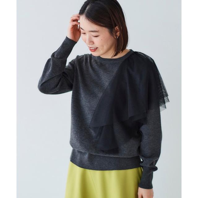 ルクールブラン（le．coeur blanc）/《WEB限定アイテム》アシメチュールニット