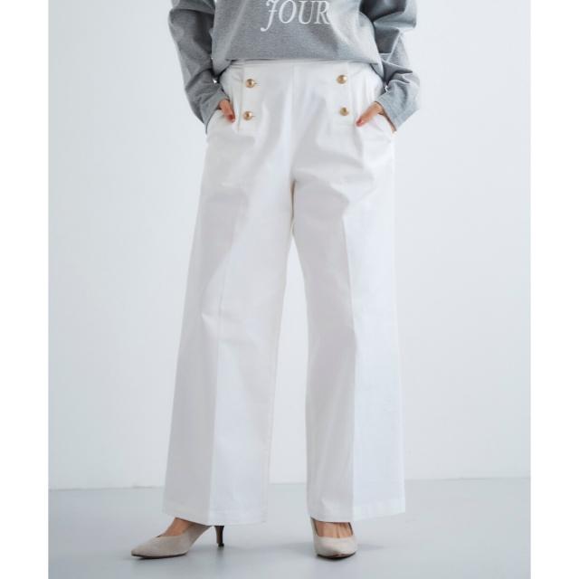 ルクールブラン（le．coeur blanc）/《手洗い可能》マリンワイドパンツ