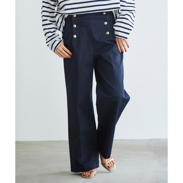 ルクールブラン（le．coeur blanc）/《手洗い可能》マリンワイドパンツ