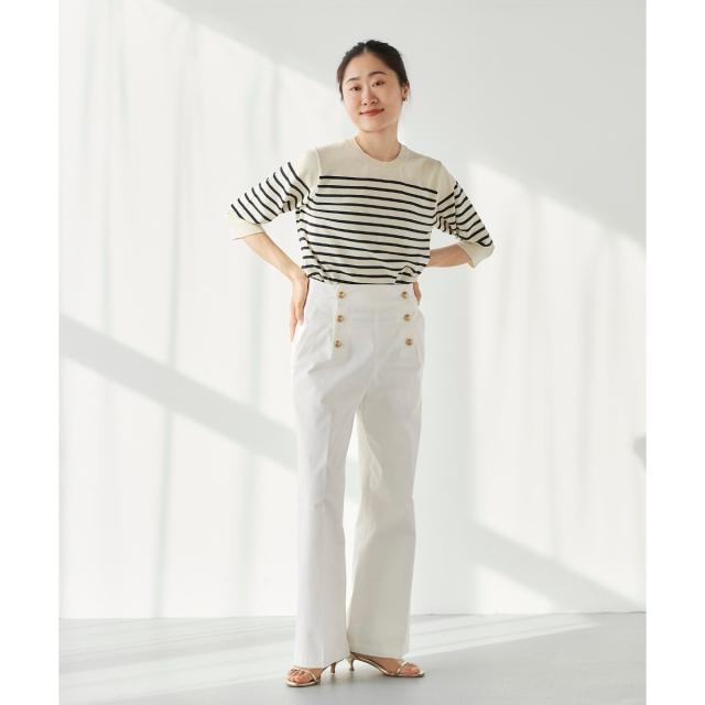 ルクールブラン（le．coeur blanc）/《手洗い可能》マリンワイドパンツ