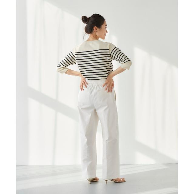 ルクールブラン（le．coeur blanc）/《手洗い可能》マリンワイドパンツ