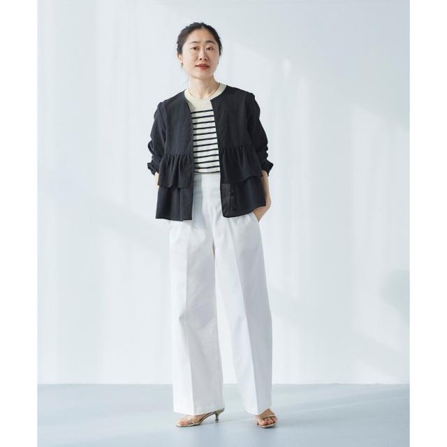 ルクールブラン（le．coeur blanc）/《手洗い可能》マリンワイドパンツ