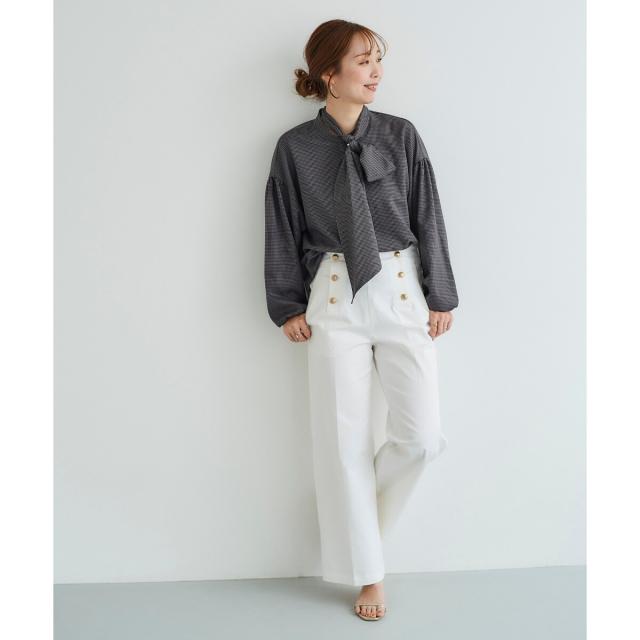 ルクールブラン（le．coeur blanc）/《手洗い可能》マリンワイドパンツ