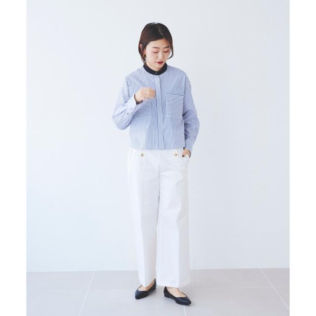 ルクールブラン（le．coeur blanc）/《手洗い可能》マリンワイドパンツ