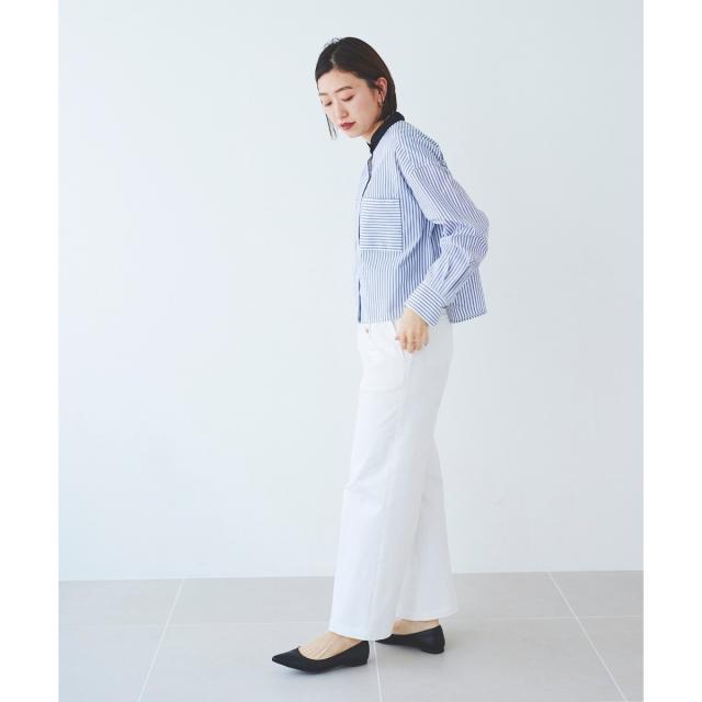 ルクールブラン（le．coeur blanc）/《手洗い可能》マリンワイドパンツ