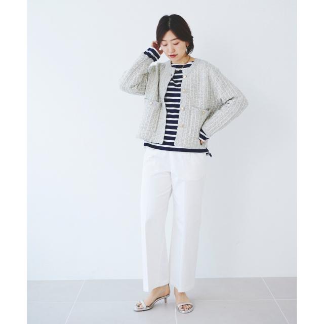 ルクールブラン（le．coeur blanc）/《手洗い可能》マリンワイドパンツ