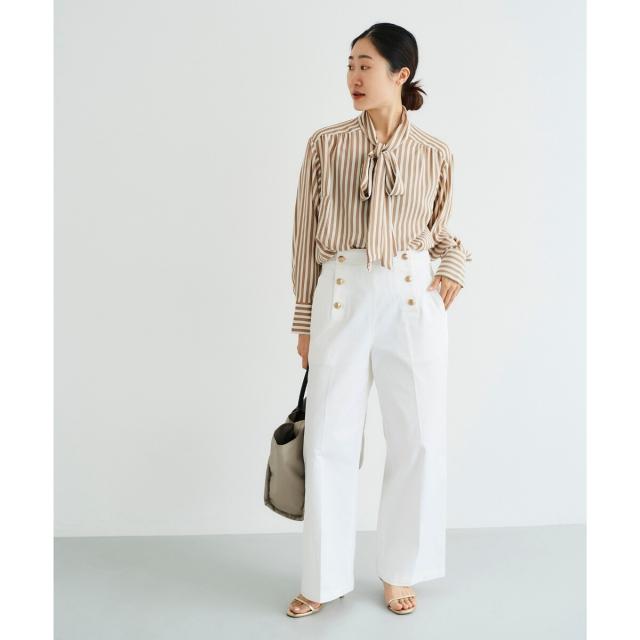 ルクールブラン（le．coeur blanc）/《手洗い可能》マリンワイドパンツ