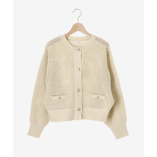 ルクールブラン（le．coeur blanc）/《手洗い可能》柄アミニットカーディガン