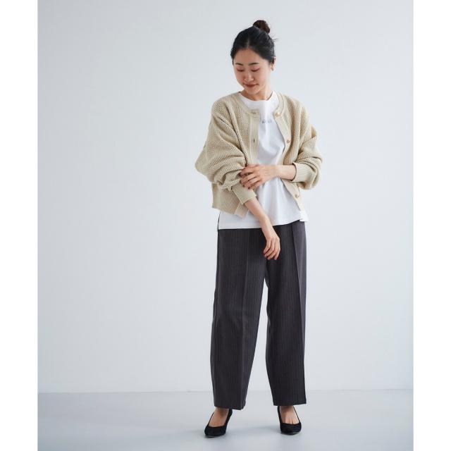 ルクールブラン（le．coeur blanc）/《手洗い可能》柄アミニットカーディガン