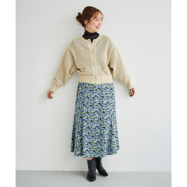 ルクールブラン（le．coeur blanc）/《手洗い可能》柄アミニットカーディガン