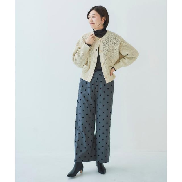 ルクールブラン（le．coeur blanc）/《手洗い可能》柄アミニットカーディガン