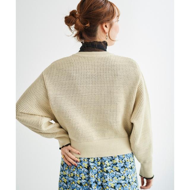 ルクールブラン（le．coeur blanc）/《手洗い可能》柄アミニットカーディガン