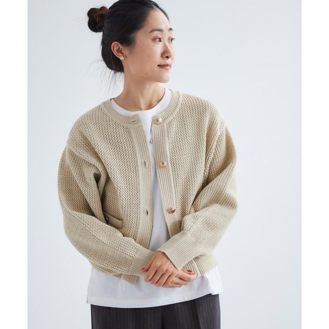 ルクールブラン（le．coeur blanc）/《手洗い可能》柄アミニットカーディガン