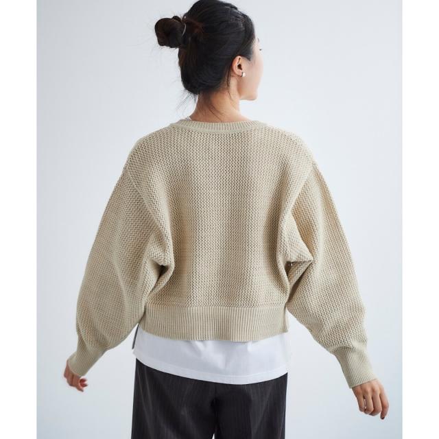 ルクールブラン（le．coeur blanc）/《手洗い可能》柄アミニットカーディガン