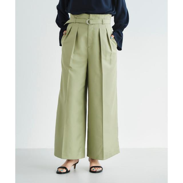 ルクールブラン（le．coeur blanc）/《手洗い可能》ハイウエストベルトツキワイドパンツ