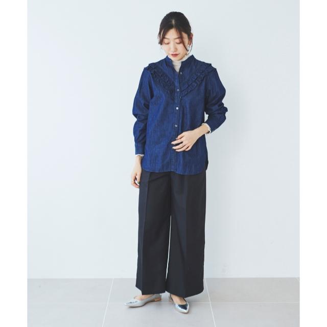 ルクールブラン（le．coeur blanc）/《手洗い可能》ハイウエストベルトツキワイドパンツ