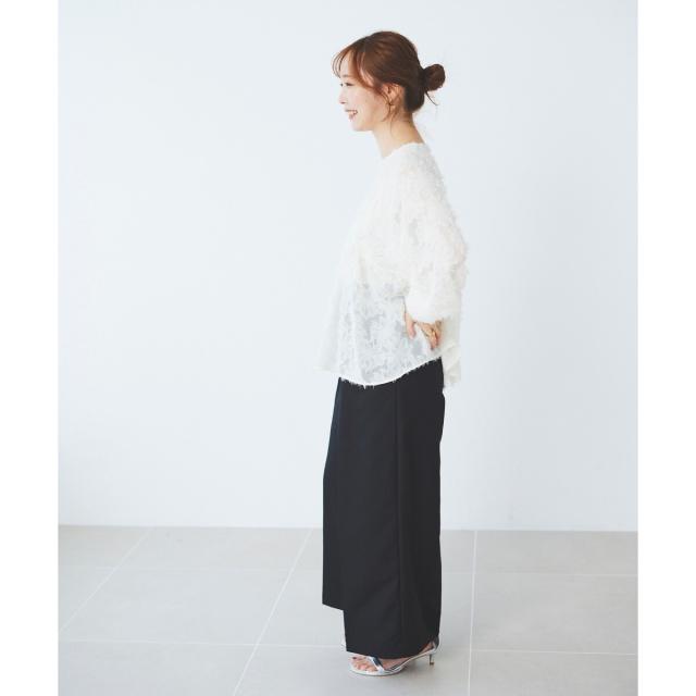 ルクールブラン（le．coeur blanc）/《手洗い可能》ハイウエストベルトツキワイドパンツ