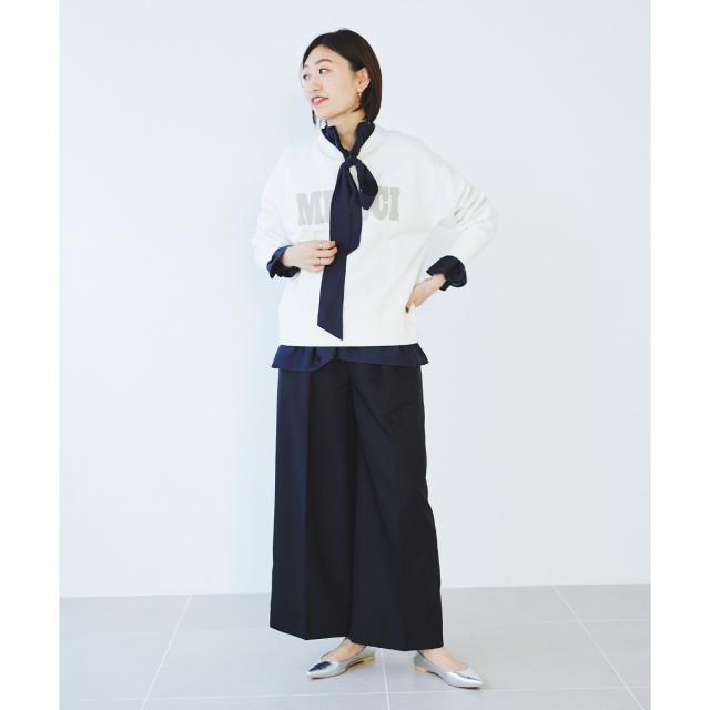 ルクールブラン（le．coeur blanc）/《手洗い可能》ハイウエストベルトツキワイドパンツ