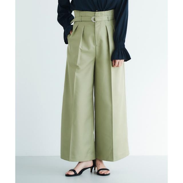 ルクールブラン（le．coeur blanc）/《手洗い可能》ハイウエストベルトツキワイドパンツ